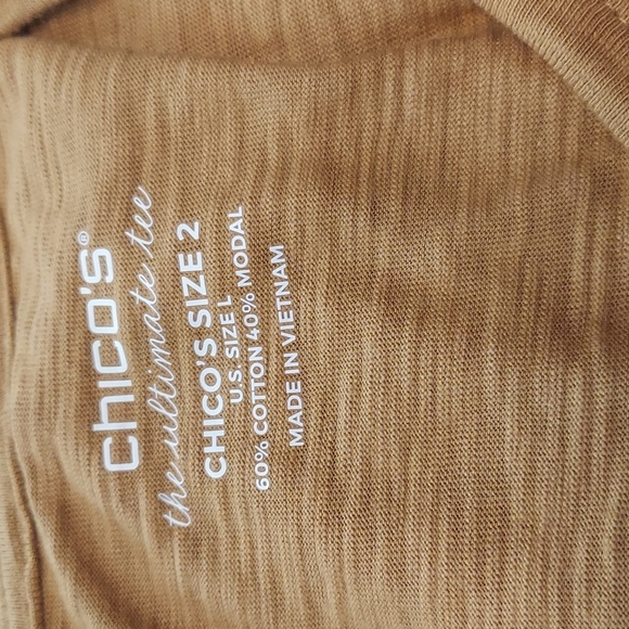 4 Chico's Ultimate Tees Cotton&Modal Material Tan,  Orange, Coral & Black L - Picture 3 of 5